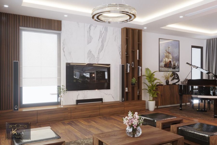 Dự Án Thiết Kế Nội Thất Biệt Thự Sang Trọng Với Gỗ Óc Chó